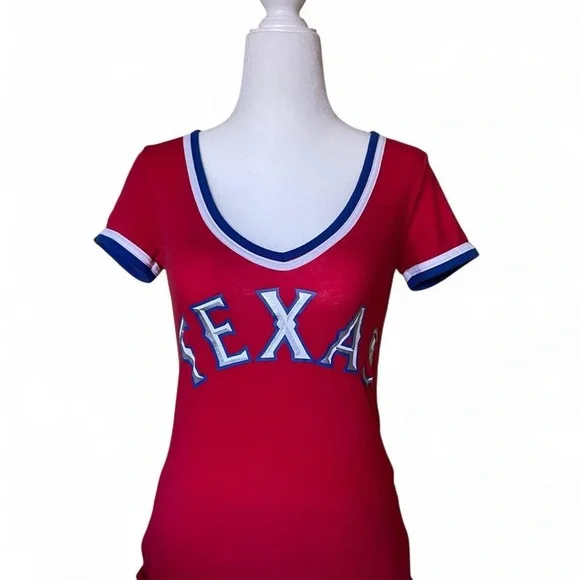 VS PINK baseball deep vneck tee - Picture 3 of 4